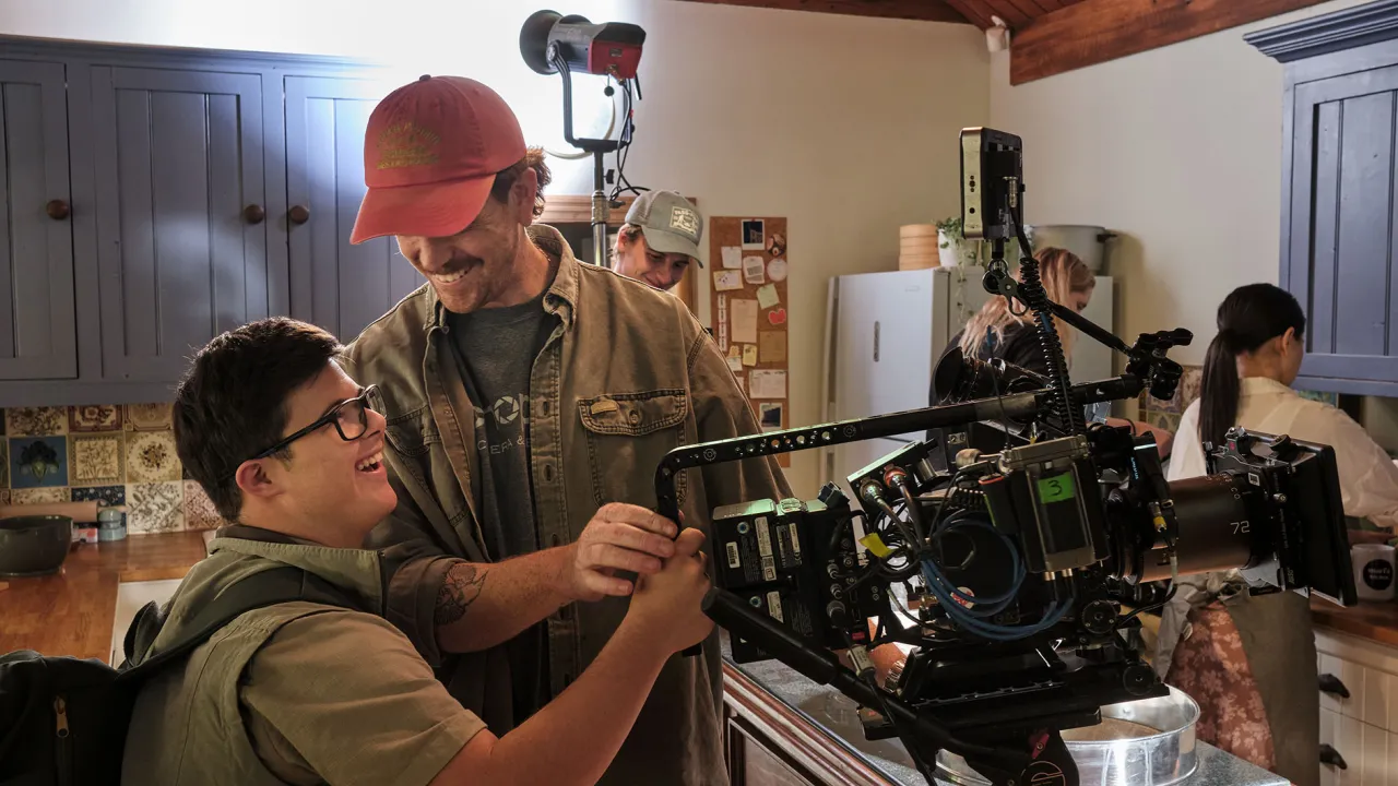 DOP Chasing the Sun. Mikey Hamer with lead actor Adam Rapanaro