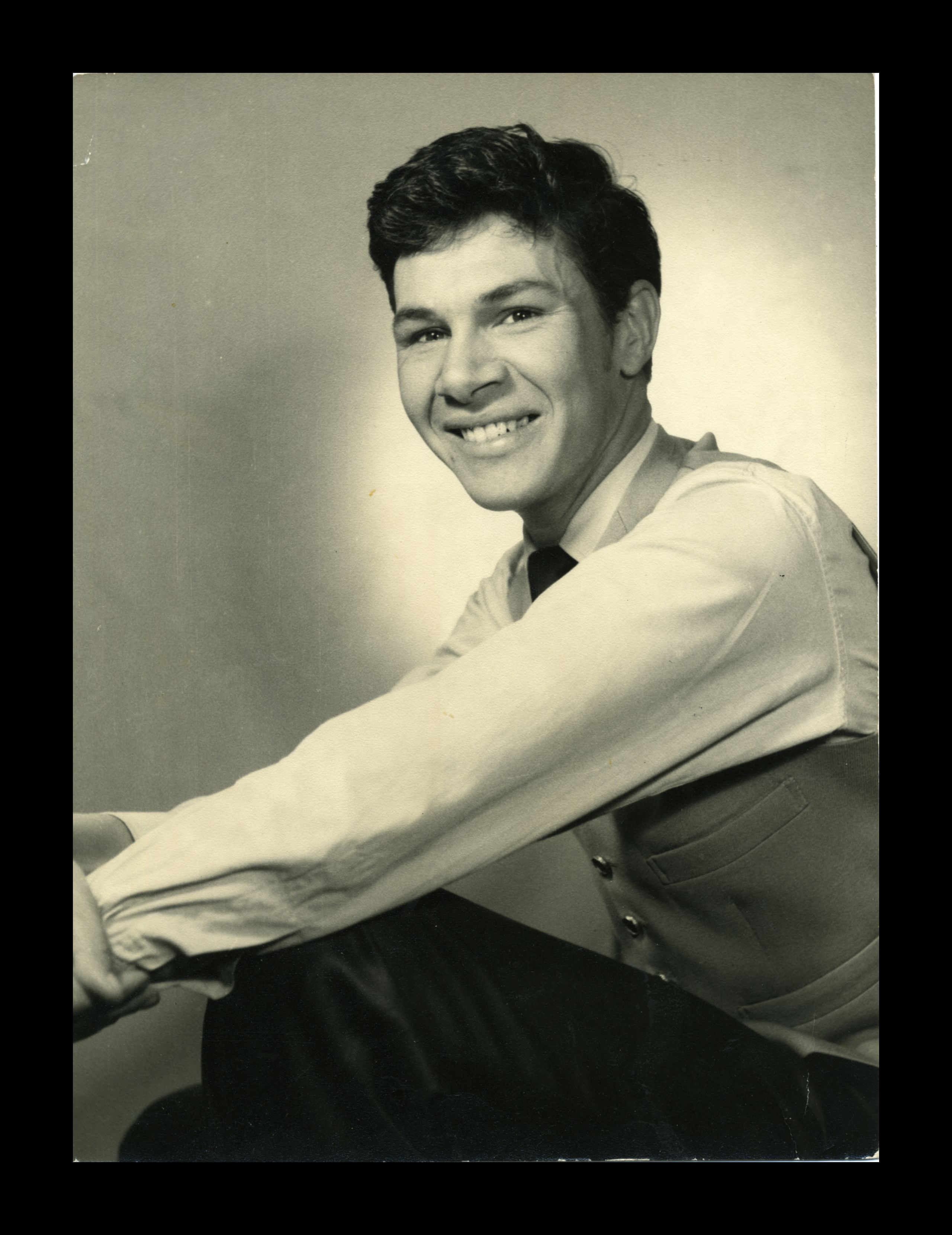 A black and white photo of Noel Tovey taken in 1954