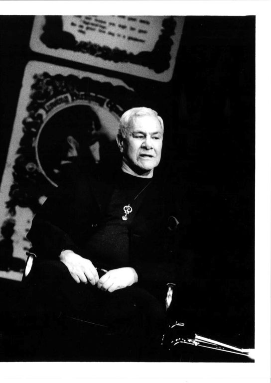 Noel Tovey AM performing Little Black Bastard, Belvoir St Theatre 2004.