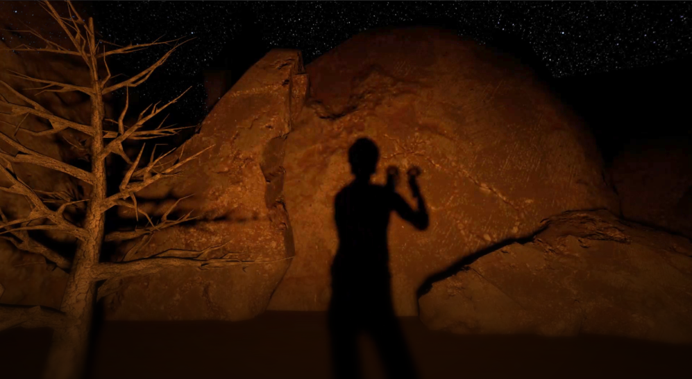 Image: Projected silhouette from Jason Wing’s VR studio, credit Jason Wing & Josh Harle / Tactical Space Lab