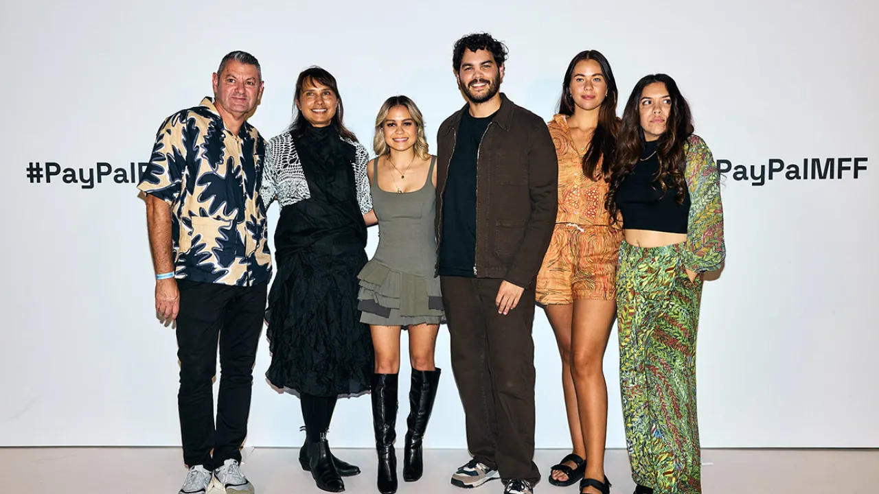 Nathan with other designers at Emerging MOB in Fashion, Melbourne Fashion Festival, 2024. Photo: Dan Castano