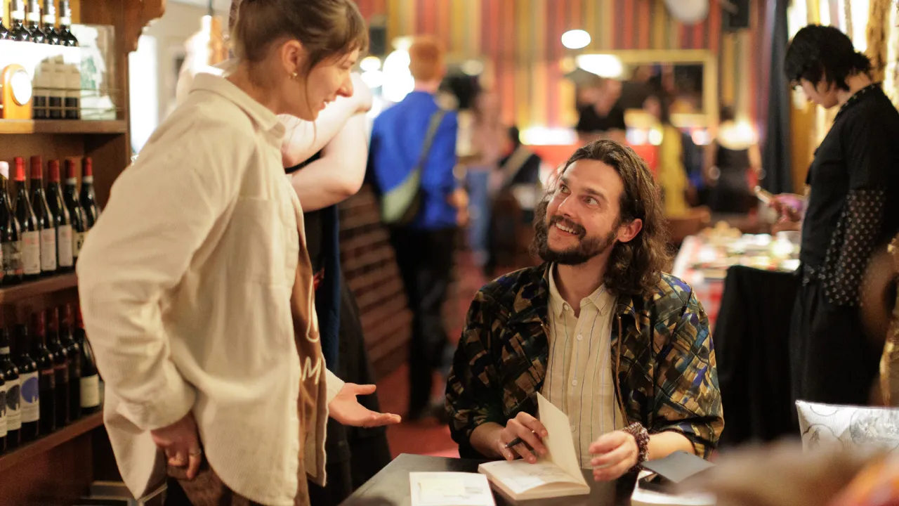 Author Luke Patterson talking about this book in an intimate restaurant setting.