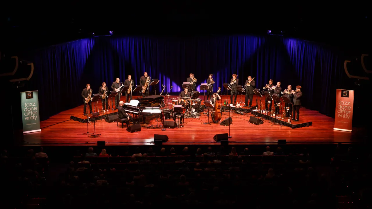 WAJP full big band on stage at the Perth Concert Hall