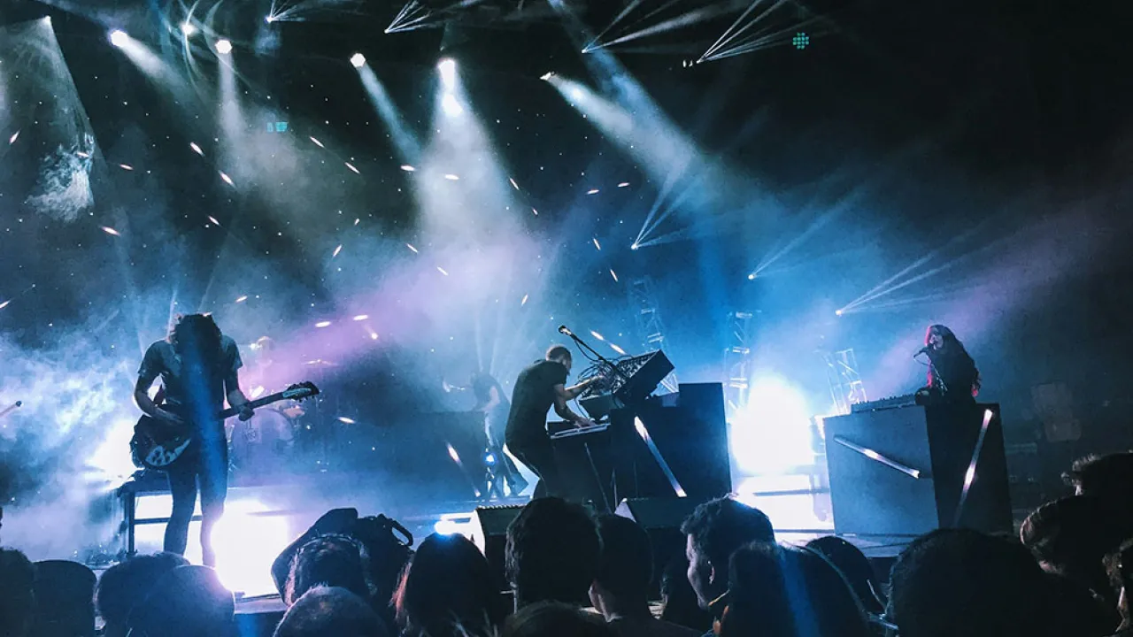 Rock band playing onstage