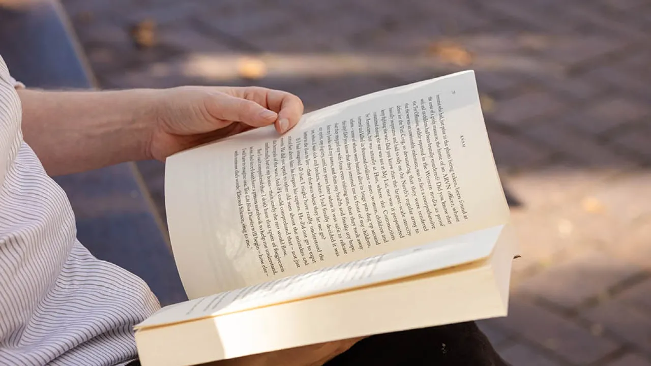 Person reading a book