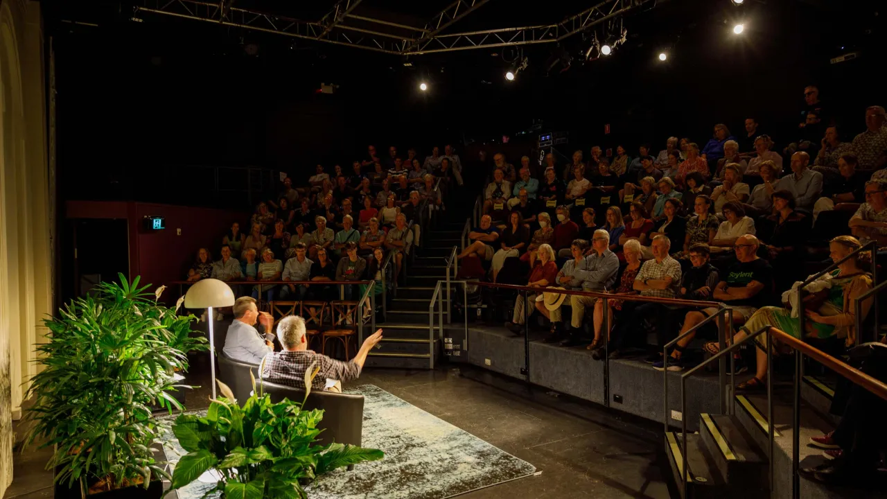 View of audience members from the stage at Newcastle Writers Festival 2025