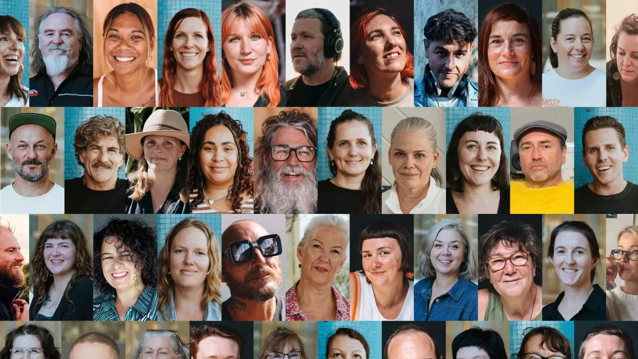 Faces of the Keepers.  45 local artists who have participated in the Keeper Project over the last 7 years.