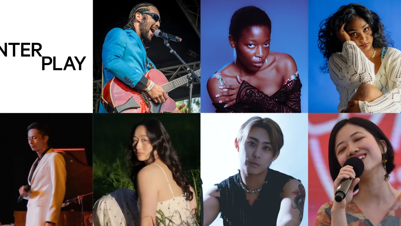 Collated headshots of the Interplay 2026 artists, with the Interplay logo