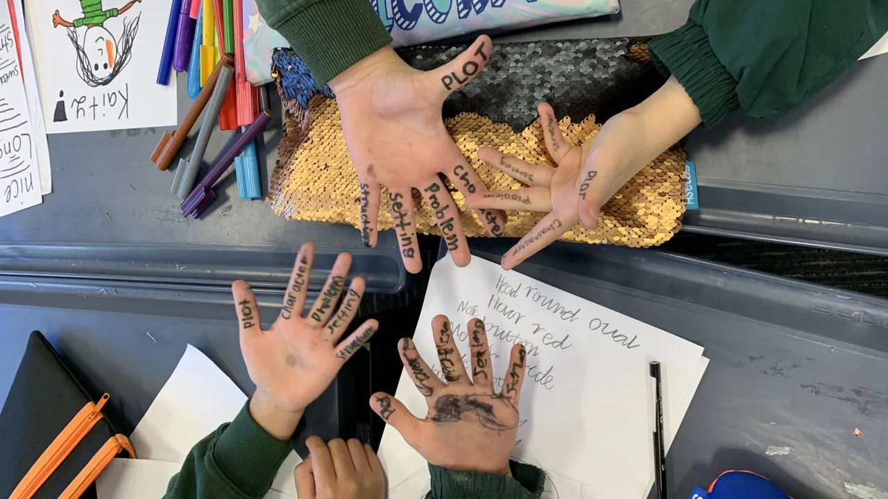 Childrens writing workshop on the 5 Ways to Wellbeing