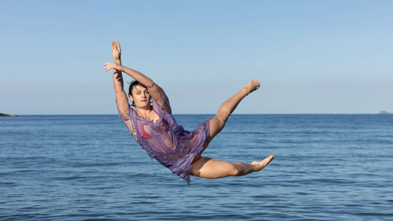 Dancenorth Ensemble member Sabine Crompton-Ward at Arthur Bay, Yunbenun, Magnetic Island