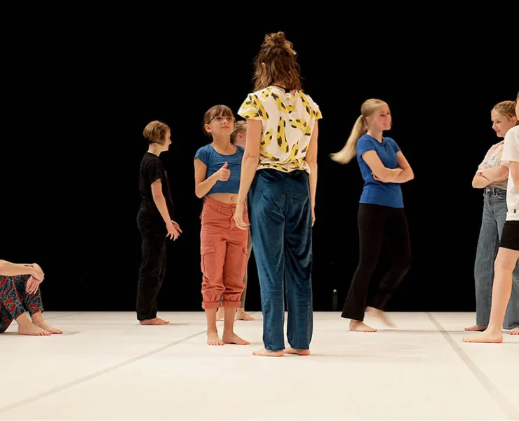 Children acting on a stage