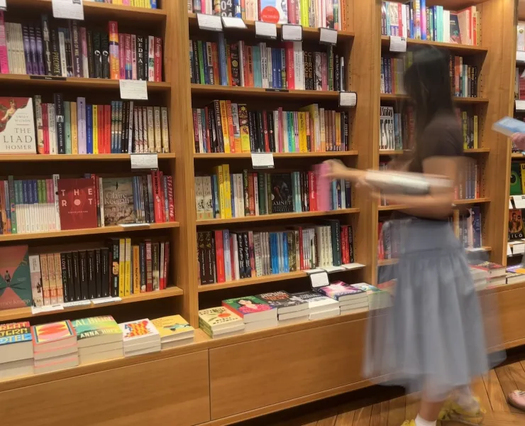 Shoppers at a bookstore