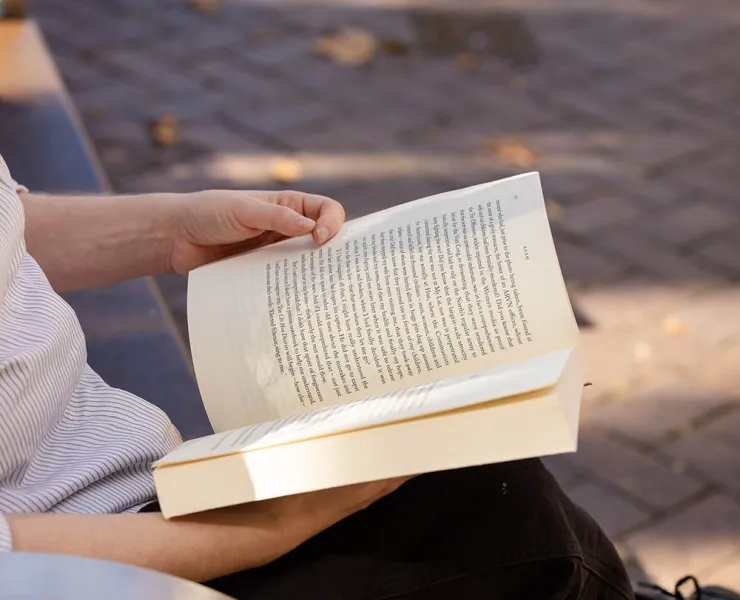 Person reading a book