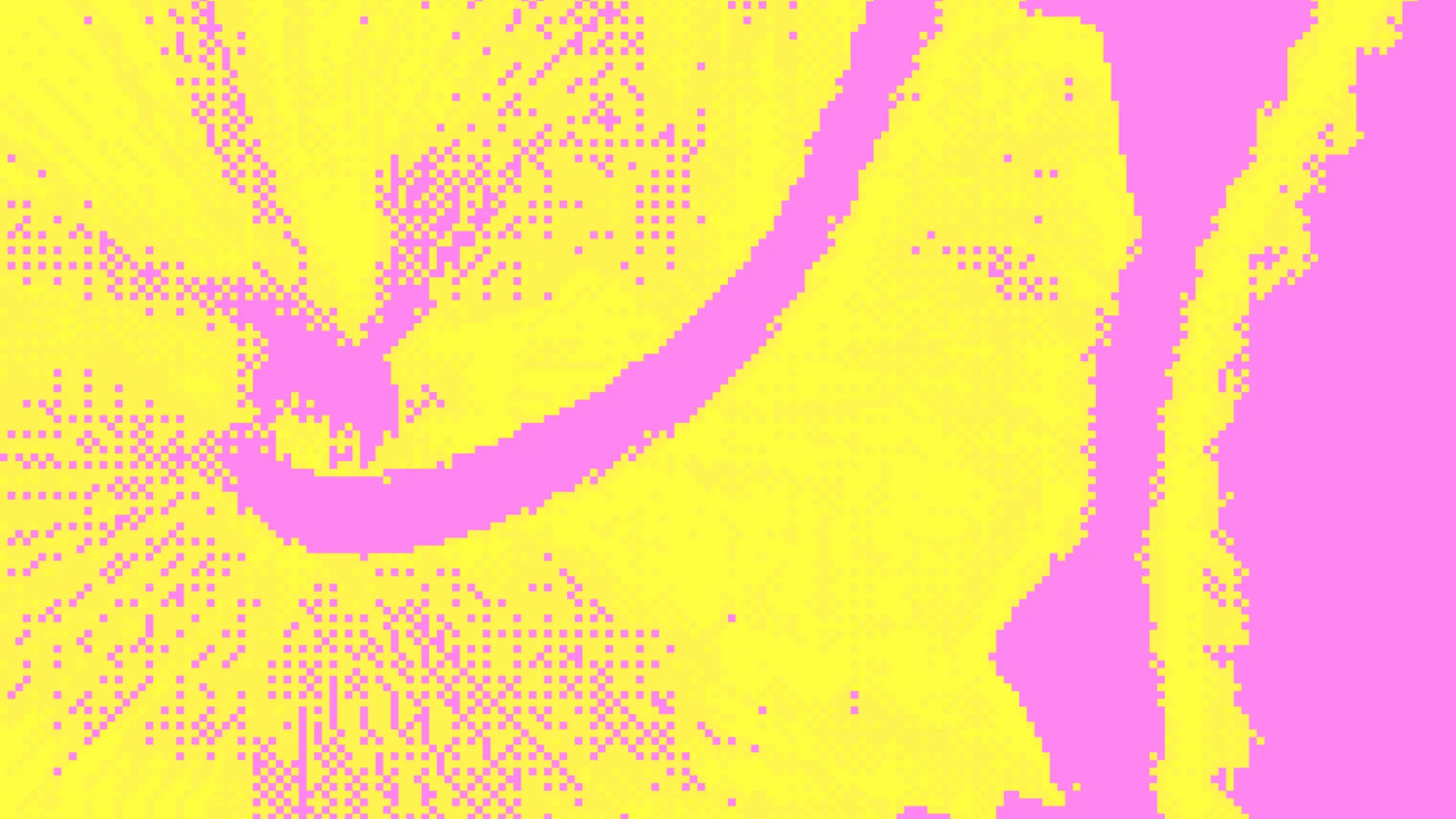Yellow graphic flower against pink background