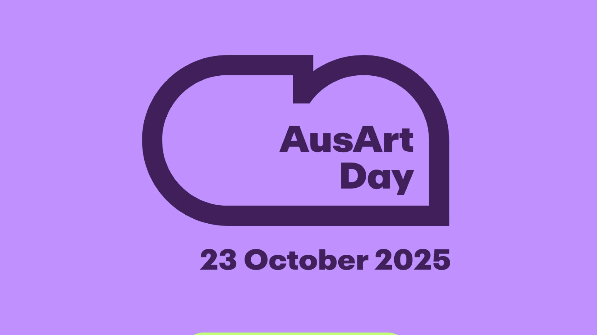 AusArt Day Logo, 23 October 2025, save the date
