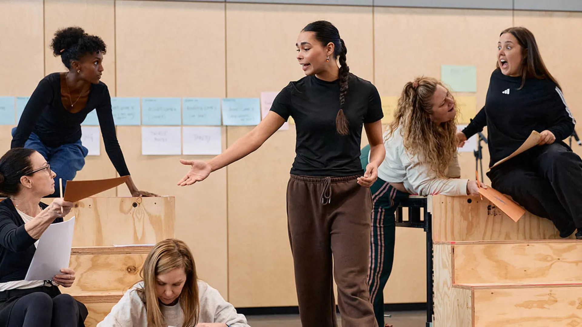 Six women in rehearsal